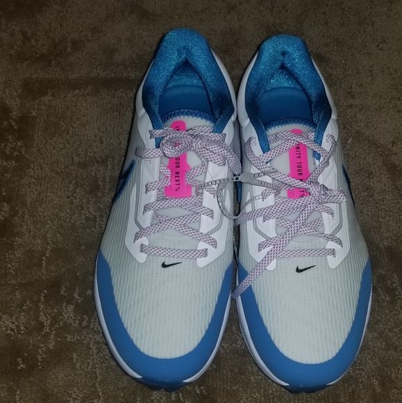 Nike Air Zoom Infinity Tour NEXT 'White Aurora Blue' Golf DM8446-104 Men's 9.5W - Picture 2 of 9